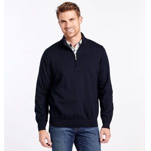L.L. Bean Men's Cotton/Cashmere Sweater Quarter-Zip